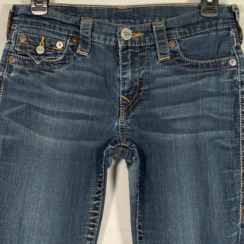 True Religion Legging w/ Flaps Dark Wash Skinny Jeans Low Rise Womens 28 - Picture 3 of 14